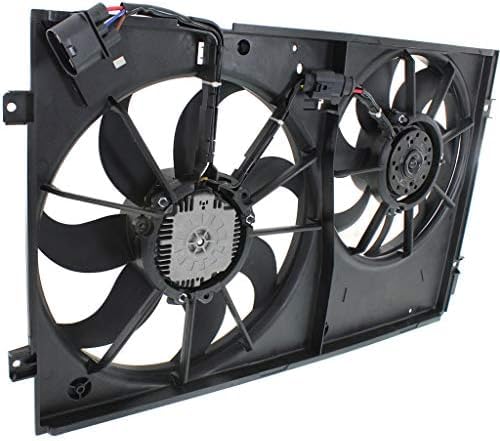 Front Radiator Cooling Dual Fan Assembly Plastic Direct Replacement Compatible with 2005-2015 Volkswagen Jetta VW3120100 1K0121207BB9B9-PFM 1K0959455ET