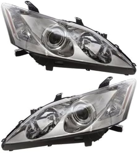 Front Head Light Lens And Housing Halogen Right Passenger & Left Driver Side Direct Replacement Compatible With 2007-2009 Lexus ES350 LX2502134 LX2503134 8117033670 8113033670