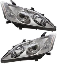Front Head Light Lens And Housing Halogen Right Passenger & Left Driver Side Direct Replacement Compatible With 2007-2009 Lexus ES350 LX2502134 LX2503134 8117033670 8113033670