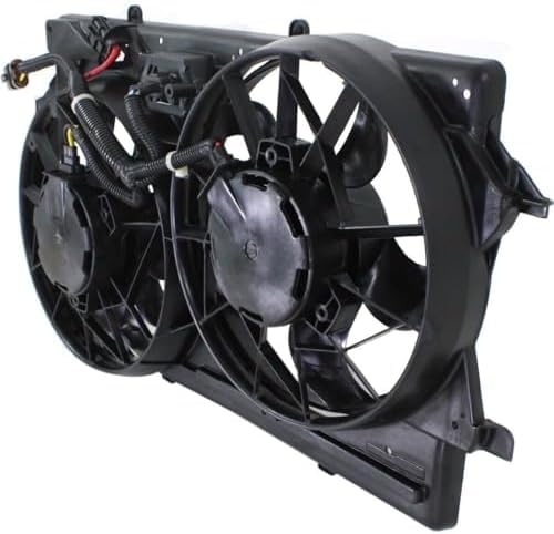 Front Dual Fan Assembly Plastic Direct Replacement Compatible with 2000-2002 Ford Focus FO3115143 1S4Z8C607CC