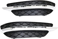 Set Of 2 Front Fog Lamp Molding Primed Plastic Right Passenger & Left Driver Side Direct Replacement Compatible With 2012-2014 Mercedes Benz C-Class MB1038117 MB1039117 2048803324