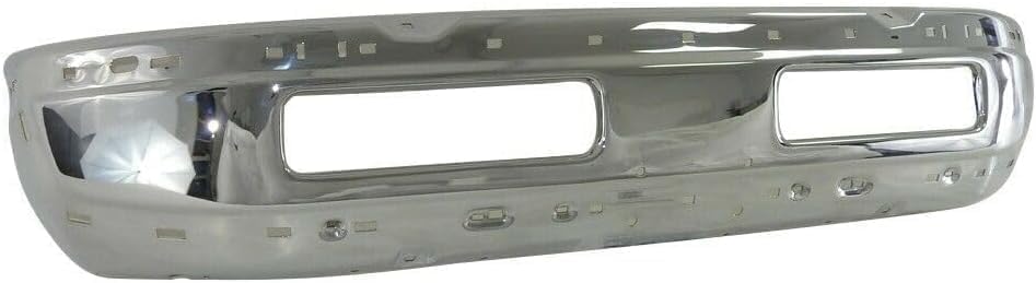 Front Bumper Chrome Steel + Lower Valance Textured + Fog Light + Bezel Cover Left & Right Side Direct Replacement Compatible With 1994-2001 Dodge Ram 1500/1994-2002 2500 3500