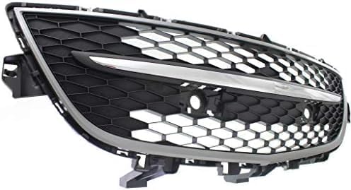 Front Bumper Lower Grille Primed With Chrome Trim Plastic Direct Replacement Compatible With 2010-2012 Mazda CX-9 MA1036119 TE69501T0A