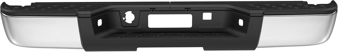 AUTOS PARTS PLUS Rear Step Bumper Assembly Chrome Without Parking Aid Sensor Holes Direct Replacement Compatible With Chevrolet Silverado & GMC Sierra 1500 2007-2013 GM1103147 7T1Z17906BA