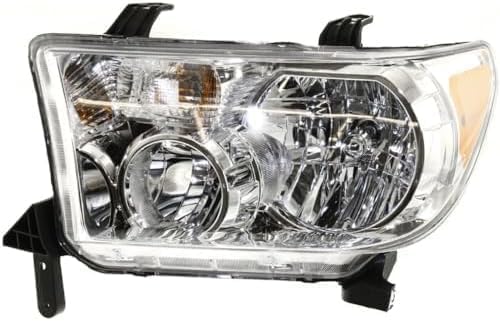 Front Bumper Upper Cover Primed + Headlight Assembly Left Driver & Right Passenger Side Direct Replacement Compatible With 2007-2013 Toyota Tundra TO1014100 TO2503171 TO2502171