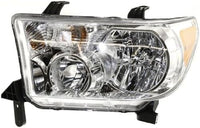 Front Bumper Upper Cover Primed + Headlight Assembly Left Driver & Right Passenger Side Direct Replacement Compatible With 2007-2013 Toyota Tundra TO1014100 TO2503171 TO2502171