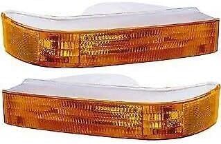 AUTOS PARTS PLUS Set Of 2 Front Turn Signal Light Right Passenger & Left Driver Side Direct Replacement Compatible With 1992-1997 Ford F- Series FO2521114 FO2520116 F5TZ13200AB F5TZ13201AB