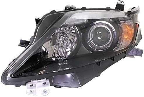 Set Of 2 Front Head Light Assembly With Black Interior Plastic Left Driver & Right Passenger Side Direct Replacement Compatible With 2010-2012 Lexus RX350 LX2503155 LX2502155