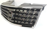 Front Grille Chrome Shell With Prime Insert Plastic Direct Replacement Compatible With 2007-2009 Nissan Sentra NI1200222 62070ET000