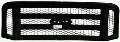 Front Grille Primed Shell And Honeycomb Insert Plastic Direct Replacement Compatible With 2005-2007 Ford F-250 F-350 Super Duty FO1200457 5C3Z8200CAD