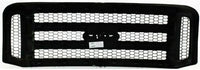 Front Grille Primed Shell And Honeycomb Insert Plastic Direct Replacement Compatible With 2005-2007 Ford F-250 F-350 Super Duty FO1200457 5C3Z8200CAD