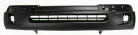 Front Bumper Textured + Reinforcement Steel + End Caps Chrome + Set Of 4 Bracket Left & Right Side Direct Replacement Compatible With 1998-2000 Toyota Tacoma TO1043104