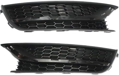 Set Of 2 Front Fog Light Cover Textured Dark Gray Plastic Right Passenger & Left Driver Side Direct Replacement Compatible With 2012-2015 Volkswagen Passat VW1039121 VW1038121