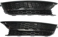 Set Of 2 Front Fog Light Cover Textured Dark Gray Plastic Right Passenger & Left Driver Side Direct Replacement Compatible With 2012-2015 Volkswagen Passat VW1039121 VW1038121