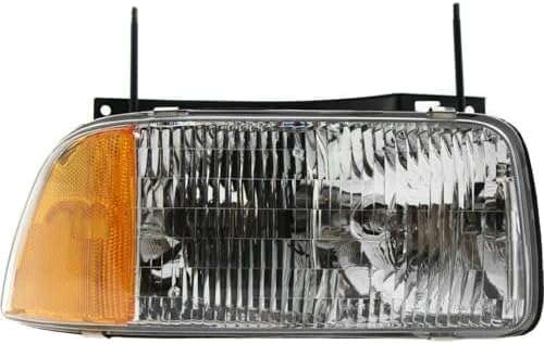 Set Of 2 Front Headlight Assembly With Side Marker Lamp Right Passenger & Left Driver Side Direct Replacement Compatible With 1994-1997 GMC Sonoma / 1995-1997 Jimmy GM2503133