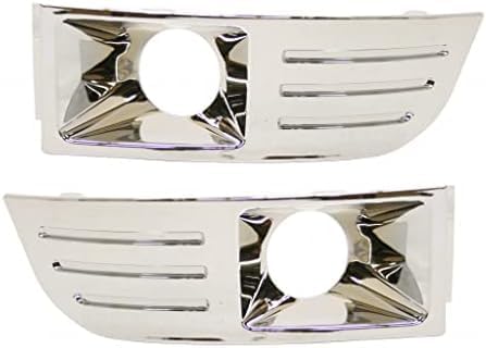 Set Of 2 Front Fog Light Molding Chrome Right Passenger & Left Driver Side Direct Replacement Compatible With 2009-2012 Ford Flex FO2599105 FO2598105 8A8Z17E810B 8A8Z17E811B