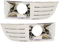 Set Of 2 Front Fog Light Molding Chrome Right Passenger & Left Driver Side Direct Replacement Compatible With 2009-2012 Ford Flex FO2599105 FO2598105 8A8Z17E810B 8A8Z17E811B