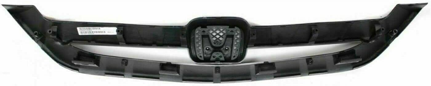 Front Grille Primed Shell and Insert + Bumper Filler Left Driver & Right Passenger Side Direct Replacement Compatible With 2001-2003 Honda Civic HO1088108 HO1089108 HO1200153