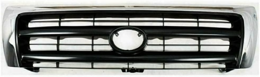 Front Bumper Cover + Reinforcement + Grille + Headlight Filler + Brackets + End Trims + Corner & Head Lights LH And RH Side Direct Replacement Compatible With 1998-2000 Toyota Tacoma