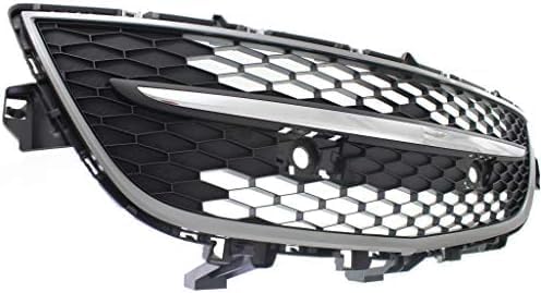 Front Bumper Lower Grille Primed With Chrome Trim Plastic Direct Replacement Compatible With 2010-2012 Mazda CX-9 MA1036119 TE69501T0A
