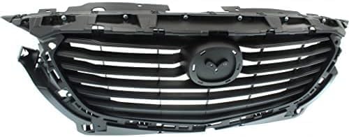 Front Grille Assembly Textured Gray Shell and Insert Plastic Direct Replacement Compatible With 2016-2020 Mazda CX-3 MA1200206 D10J50710H