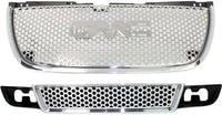 Front Upper & Lower Grilles Direct Replacement Compatible With 2007-2014 GMC Yukon GM1200610 GM1036114 22761715 15264513