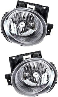 Set Of 2 Front Head Light Assembly Plastic Left Driver & Right Passenger Side Direct Replacement Compatible With 2011-2014 Nissan Juke NI2503201 NI2502201 260101KM0A 260601KM0A