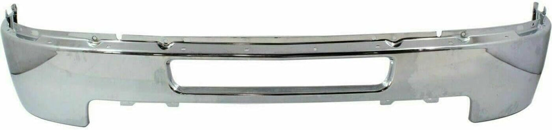 Front Bumper Chrome Steel + Upper Cover + Lower Valance + Extension Textured Direct Replacement Compatible With 2011-2014 Chevrolet Silverado 2500HD 3500HD GM1014106 GM1092213