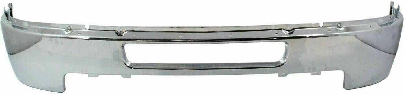 Front Bumper Chrome Steel + Upper Cover + Lower Valance + Extension Textured Direct Replacement Compatible With 2011-2014 Chevrolet Silverado 2500HD 3500HD GM1014106 GM1092213