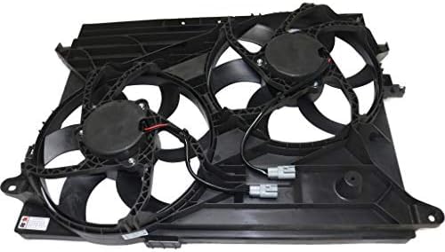 Front Radiator Cooling Dual Fan Plastic Direct Replacement Compatible with 2008-2010 Saturn Vue / 2012 Chevrolet Captiva Sport GM3115218 89019135-PFM,89019138,89019134