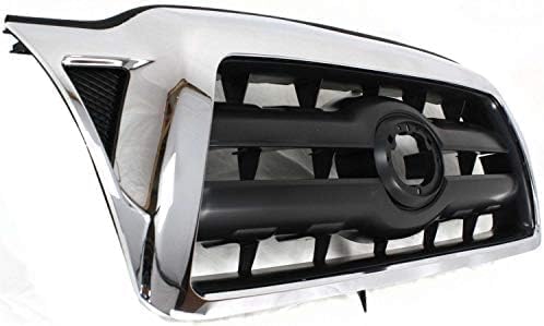 Front Grille Assembly Chrome Shell With Primed Insert Plastic Direct Replacement Compatible With 2005-2008 Toyota Tacoma TO1200268 5310004360