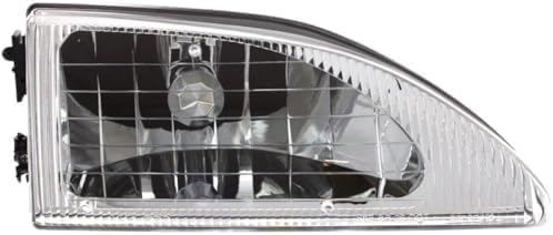 Set Of 2 Front Headlight Assembly Halogen Right Passenger & Left Driver Side Direct Replacement Compatible With 1994-1998 Ford Mustang FO2502161 FO2503161 F4ZZ13008D F4ZZ13008C