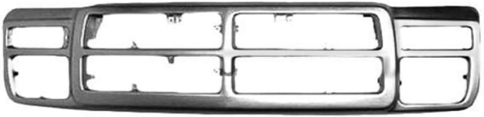 Front Grille Surround Frame Chrome Plastic Direct Replacement Compatible With 1991-1993 Dodge Full Size Pickup CH1200137 83506568AB