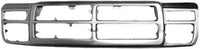 Front Grille Surround Frame Chrome Plastic Direct Replacement Compatible With 1991-1993 Dodge Full Size Pickup CH1200137 83506568AB