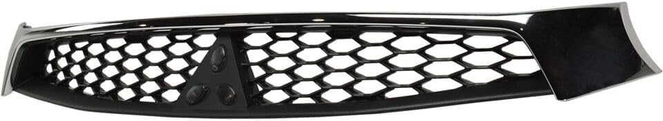 Front Grille Assembly Texture Black Insert With Chrome Molding Plastic Direct Replacement Compatible With 2016-2017 Mitsubishi Lancer MI1200267 7450B019