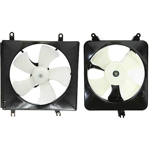 Front Radiator + AC Condenser Cooling Fan Assembly Direct Replacement Compatible with 1994-1997 Honda Accord HO3110101 HO3115118 HO3113102 19015P0A003-PFM 19020PT0003 19