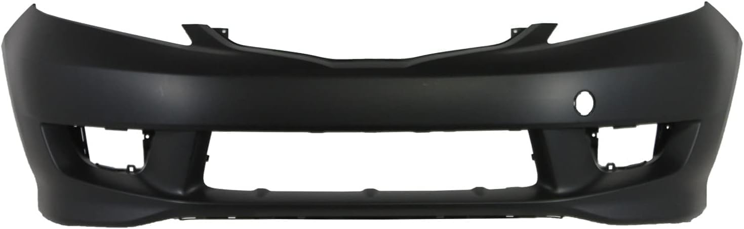 Front Bumper Cover Primed Plastic + Lower Grille Textured + Fog Lights Left Driver & Right Passenger Side Direct Replacement Compatible With 2009-2011 Honda Fit