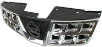 Front Grille Chrome Shell With Black Insert Plastic Direct Replacement Compatible With 2011-2013 Nissan Rogue / 2014-2015 Select NI1200249 623101VK0A