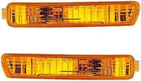 Set Of 2 Front Turn Signal Lamps Plastic Left Driver & Right Passenger Side Direct Replacement Compatible With 1994-1995 Honda Accord HO2531107 HO2530106 33300SV4A01 33350SV4A01