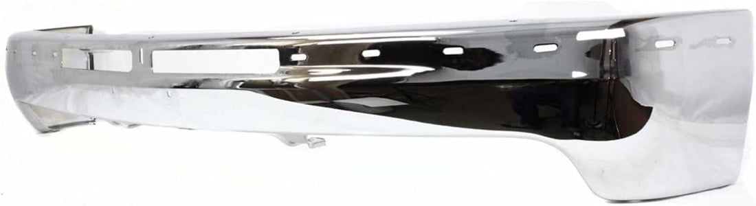 Front Bumper Chrome Steel Without Bracket + Upper Cover Direct Replacement Compatible With 1999-2002 Chevrolet Silverado 1500 2500/2000-2006 Tahoe/Suburban GM1002376 GM1051103