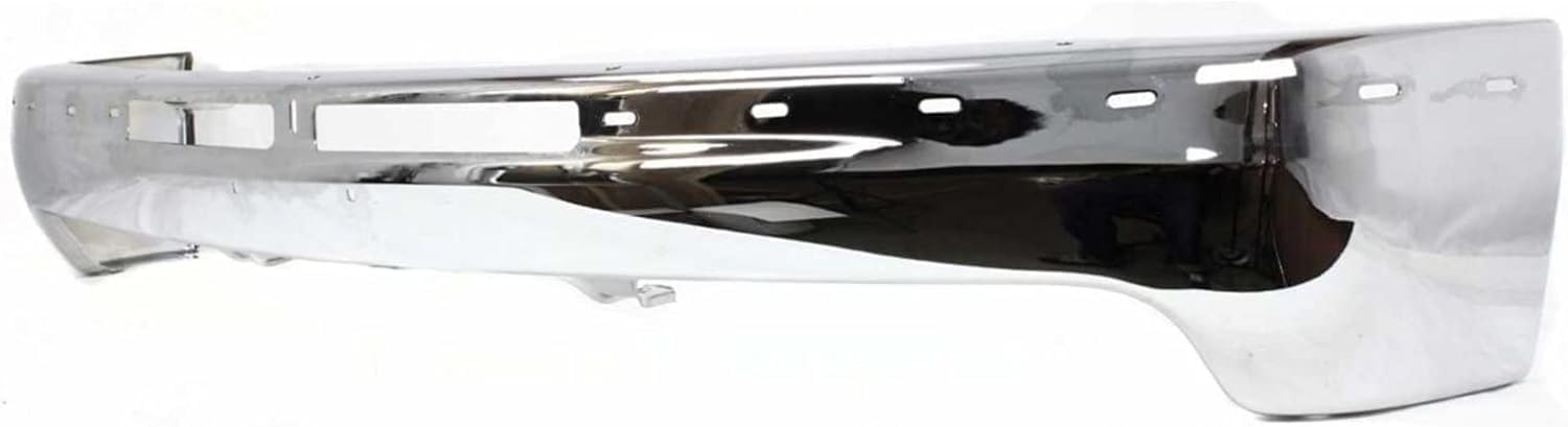 Front Bumper Chrome Steel Without Bracket + Upper Cover Direct Replacement Compatible With 1999-2002 Chevrolet Silverado 1500 2500/2000-2006 Tahoe/Suburban GM1002376 GM1051103