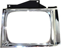 Set Of 2 Front Head Light Door Bezel Chrome Left Driver & Right Passenger Side Direct Replacement Compatible With 1982-1990 Chevrolet S10 Pickup GM2513121 GM2512121 15591586 15591585