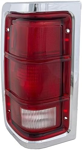 Set OF 2 Tail Light Lens And Housing With Chrome Trim Right Passenger & Left Driver Side Direct Replacement Compatible With 1988-1993 Dodge Full Size Pickup CH2808103 CH2809103