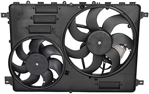 Front Radiator Dual Cooling Fan Assembly Plastic Direct Replacement Compatible with 2008-2015 Volvo S80 / 2010-2017 Volvo XC60 VO3115116 306686296 31686808
