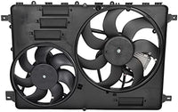 Front Radiator Dual Cooling Fan Assembly Plastic Direct Replacement Compatible with 2008-2015 Volvo S80 / 2010-2017 Volvo XC60 VO3115116 306686296 31686808