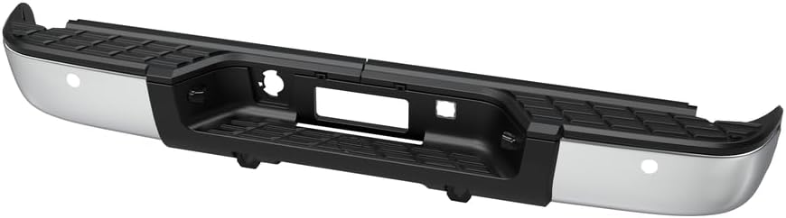 Rear Bumper Face Bar & Step Pad Chrome Steel Direct Replacement Compatible With 2007-2013 Chevrolet Silverado/GMC Sierra 1500 GM1103148 20899360-PFM