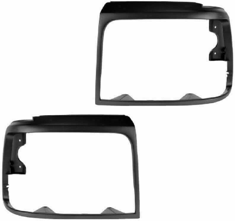Front Header Panel + Grille + Bezels Primed Left Driver & Right Passenger Side Direct Replacement Compatible With 1992-1997 Ford F-150 F-250 F-350 FO1220113 FO1200172 FO2512131