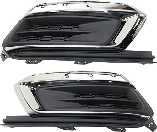 Set Of 2 Front Fog Light Cover Plastic Left Driver & Right Passenger Side Direct Replacement Compatible With 2015 Chevrolet Cruze / 2016 Cruze Limited GM1039184 GM1038184