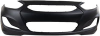 Front Bumper Cover Primed Direct Replacement Compatible With 2012-2014 Hyundai Accent HY1000188 865111R000