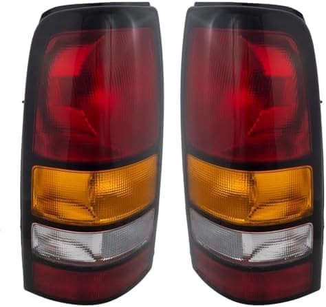 Set of 2 Tail Light Lens And Housing Left Driver & Right Passenger Side Direct Replacement Compatible With 2004-2007 GMC Sierra 1500 2500HD 3500 GM2801177 GM2800177 19169022 19169021